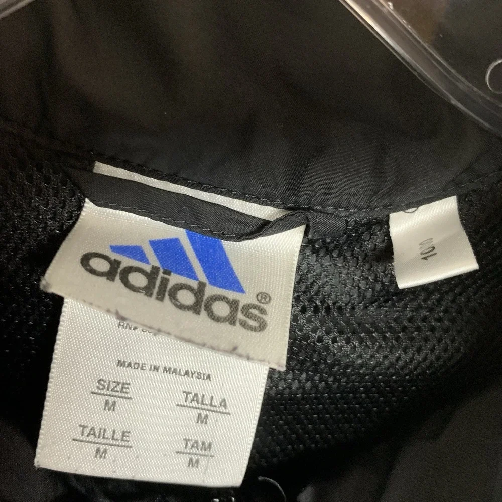 Adidas Windbreaker Pullover Mens Size‎ M Black 1/4 zip Long Sleeve Zip Pockets